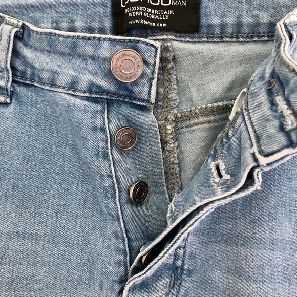 Boohoo Man Distressed Biker Detail Skinny Jeans - Picture 3 of 7